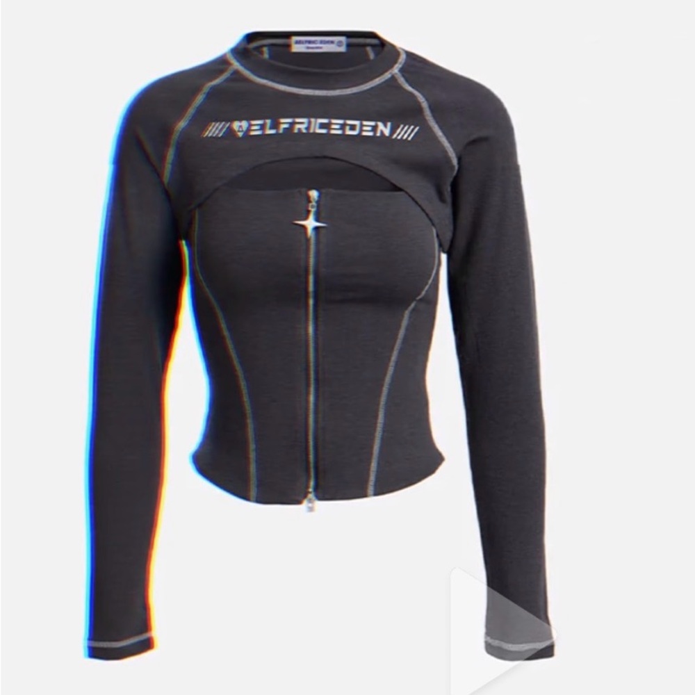 Aelfric Eden tube top and shrug star zip up tee